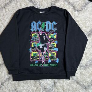 AC/DC Black Sweater with Neon Graphics